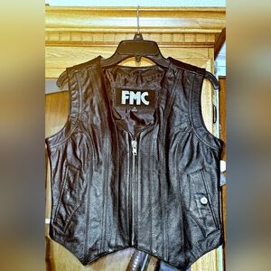 FMC Black Leather Vest